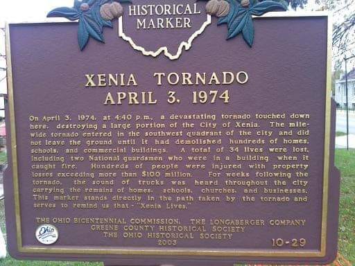 Xenia Tornado Plaque